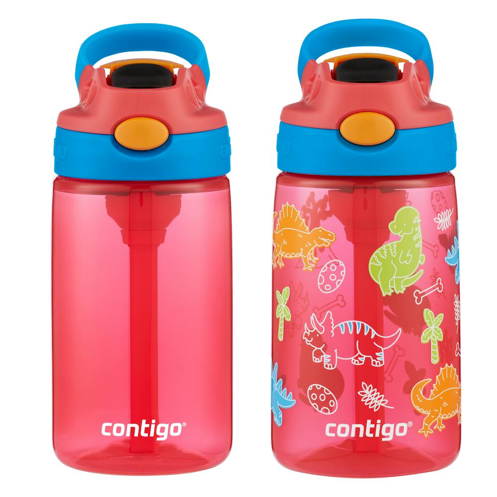 Contigo® Kids Water Bottle with Redesigned AUTOSPOUT® Straw, 14 oz, 2 pack qD8f