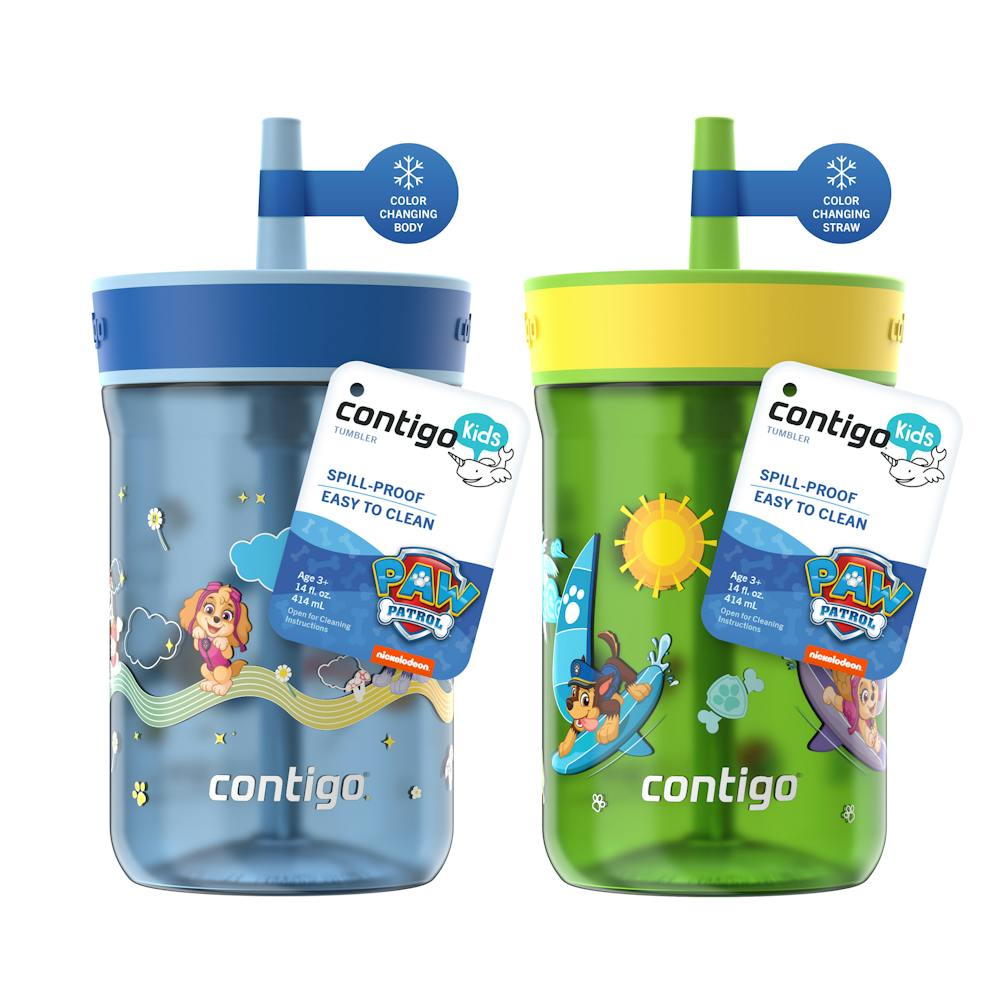 Contigo® Kids’ Leighton Straw Tumbler with Spill-Proof Leak-Proof Lid, 14oz t3YE